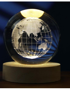 LÁMPARA BOLA DE CRISTAL DEL MUNDO MULTICOLOR